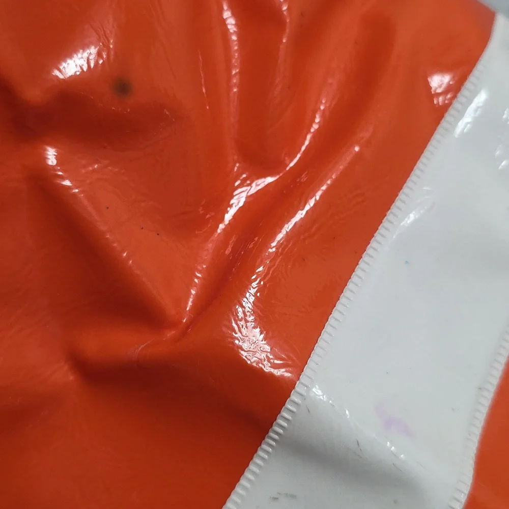 Orange and White Vinyl Duffle/Tote Bag Vintage 1980s, Preloved